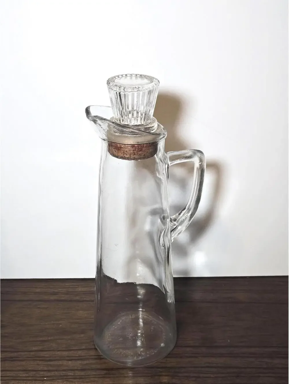 Vintage Decanter Pitcher, Water Pitcher w/ Cork Top